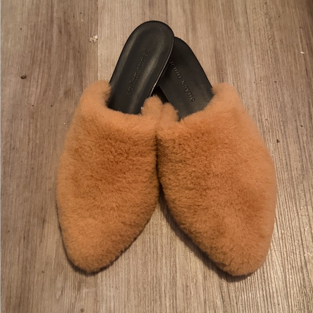 Jenni Kayne Warm Brown Fuzzy Mules